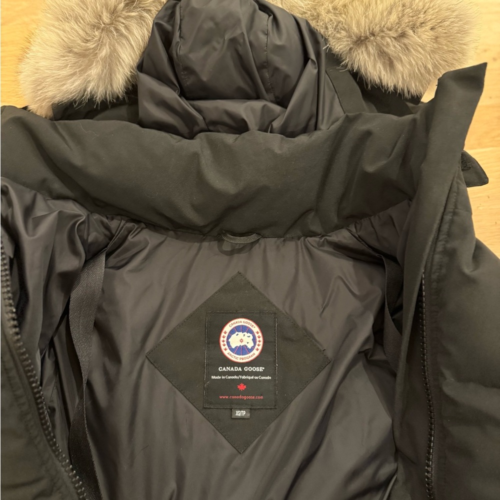 Canada Goose Black Long Puffer Coat with Fur Hood - Picture 8 of 9
